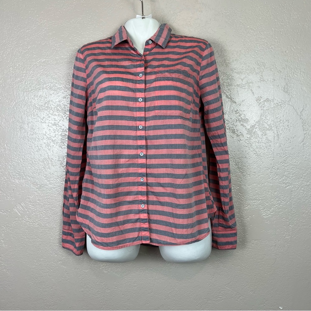 5 for $30 Old navy women long sleeve gray orange striped bottoms down size large